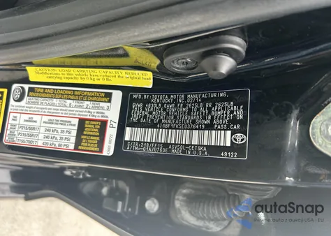 2014 Toyota Camry Se z USA, uszkodzony, nr VIN 4T1BF1FK5EU376419